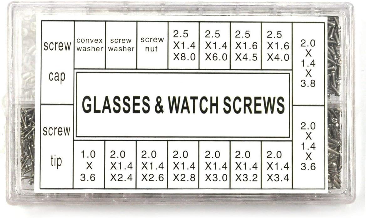 Eyeglass Sunglass Repair Kit Spectacles Repair Kit Stainless Steel Screws with Tweezers Screwdriver Tiny Micro Screws Nuts Assortment for Spectacles Watch (1000Pcs)