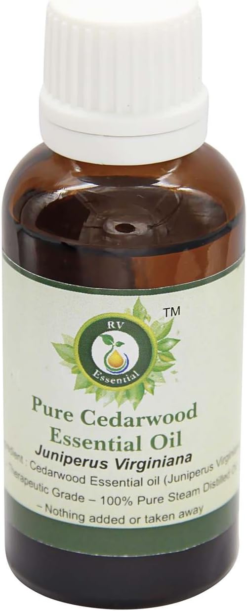 Cedarwood Essential Oil | Juniperus Virginiana | Cedarwood Oil | for Body | for Hair | Pure Cedarwood Oil | 100% Pure Natural | Steam Distilled | Therapeutic Grade | 50ml | 1.69oz by R V Essential