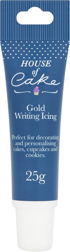 House of Cake Gold Glitter Icing Tube, Writing Icing For Messages, Decorations, Cakes, and Shapes, 25g