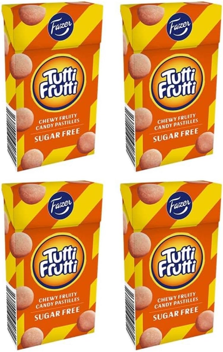 Fazer Tutti Frutti sugar free Pastilles 4 Box of 40g 5.6oz