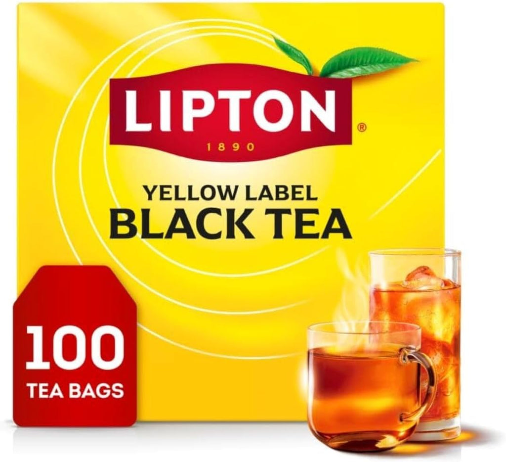 Lipton Black Tea Bags, Hot or Iced High Caffeine Tea, 100 Total Bags