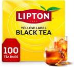 Lipton Black Tea Bags, Hot or Iced High Caffeine Tea, 100 Total Bags