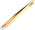 Rubis Classic Stainless Steel Slanted Tweezers for Precise Eyebrows and Hair Removal, The Gold Collection, Gold, 1K103