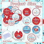48pcs Edible 2026 Nurse Graduation Cupcake Toppers Wafer Paper Congrats Grad Nurse Cake Decorations Edible Class of 2026 Cupcake Picks for 2026 Graduation Theme Party Cake Decor Supplies