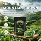 Oolong Tea Bags – Yunnan High-Mountain Oolong Whole Leaf Tea Bags, 25 Bags (5g Each) – Premium Loose Leaf Oolong Tea - Helps Lower Cortisol Levels & Relieve Stress –Smooth Aroma, Non-GMO