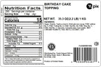 Yupik Birthday Cake Sprinkles, 2.2 lb (35.2 oz), Rainbow Nonpareil Sprinkles, Gluten-Free, Kosher, Cholesterol-Free, Sodium-Free, Fat-Free, Ideal for Ice Cream, Cakes & Donuts Decorating