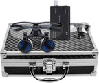 BoNew Portable 2.5X Loupes Optical + 3W Head Lamp Light Black Aluminum alloy box