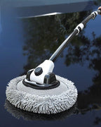 Volodya 15°Curved Car Wash Brush with 47" Extension Long Handle Telescopic Aluminum Microfiber Cleaning Mop for Car Truck SUV RV Boat Wheel Extension Pole Carwash Mop Duster