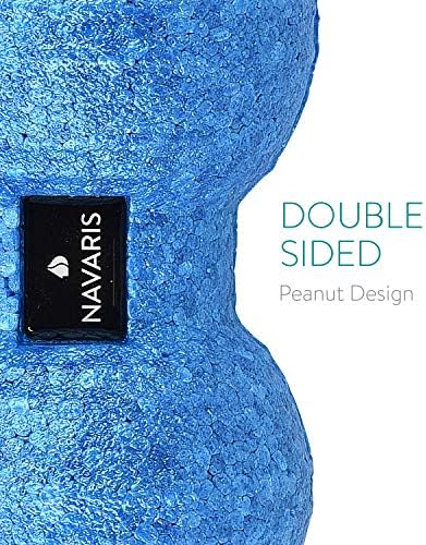 Navaris 2X Peanut Duo Ball - in 2 Sizes Duo Ball Fascia Ball Set - Trigger Point Ball - Fascia Balls - Black/Blue