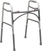 Drive Medical 10220-1 Aluminum Bariatric Walker with Two Buttons, Gray