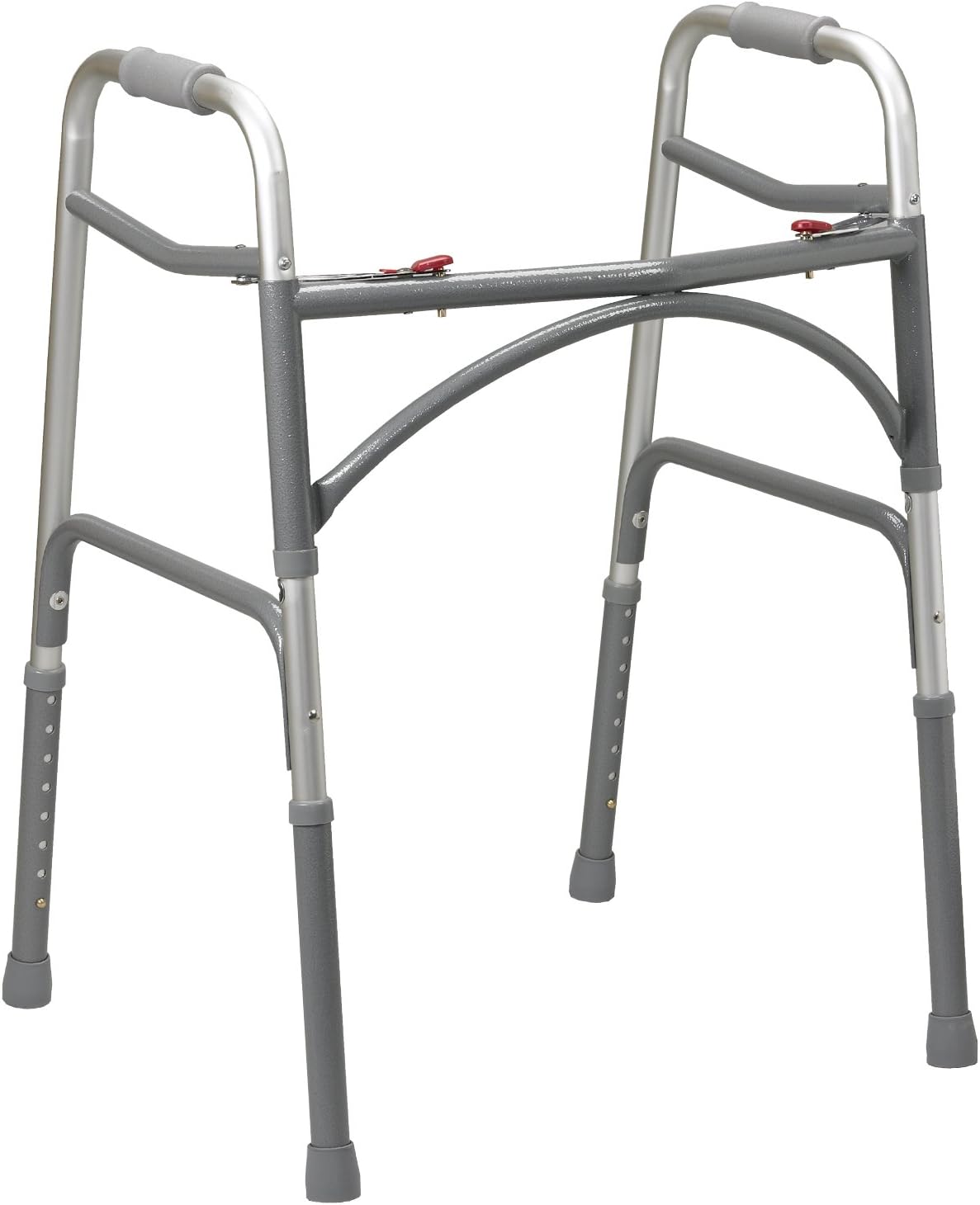 Drive Medical 10220-1 Aluminum Bariatric Walker with Two Buttons, Gray