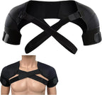 Adjustable Double Shoulder Support Brace, Flexible Compression Wrap Protector for Sleeping Pain Relief & Injury Preventio for Men and Women Frozen Shoulder,AC Joint,Labrum Tear(XXL/XXXL)