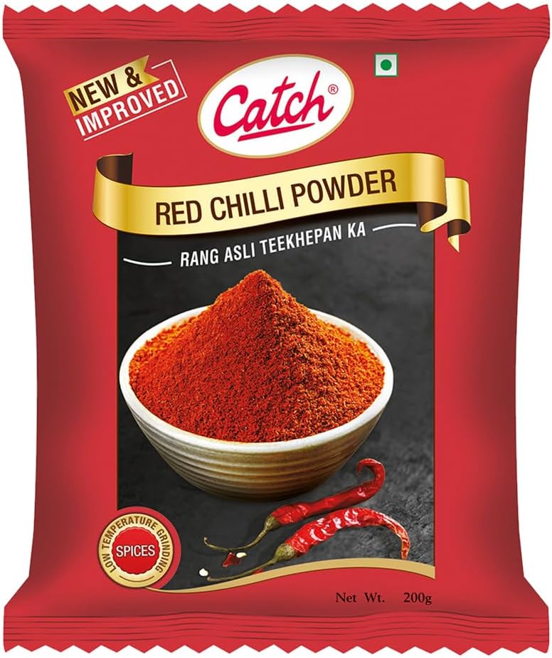 Catch Red Chilli Powder 200g (7.05 oz) | Hot & Spicy Ground Red Pepper | Authentic Indian Lal Mirch for Spicy Curries & Seasoning | High Pungency | Non-GMO