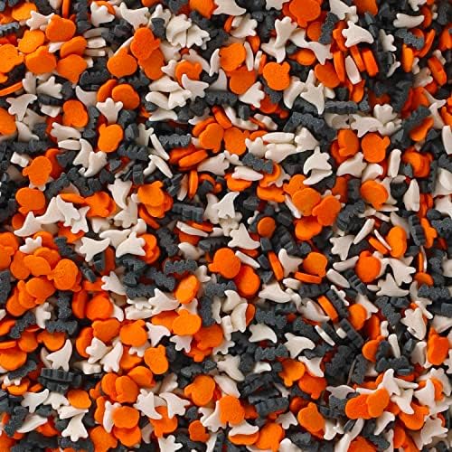 A Great Surprise Halloween Sprinkles Bulk - 1.7 LB - Bat, Pumpkin & Ghosts Confetti Sprinkles - Spooky Toppings - Great for Cookies, Cupcakes, Fall