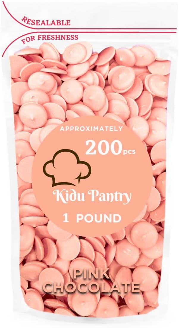 Kidu Pantry Melting Chocolate Wafers Bulk In Resealable Bag (Pink, 1 Pound)