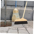 Alipis Soft Horse Hair Bristle Wooden Broom Static Household Floor Brush for Carpet Tile Cleaning Heavy Duty Dust Sweeper for Kitchen and Outdoor Use