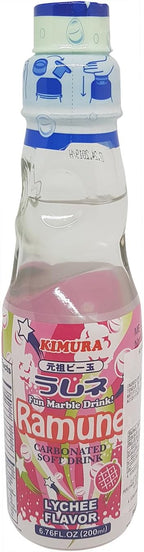 Kimura Ramune Japanese Marble Soft Drink, Lychee, 6.76 Ounce (Pack Of 18)