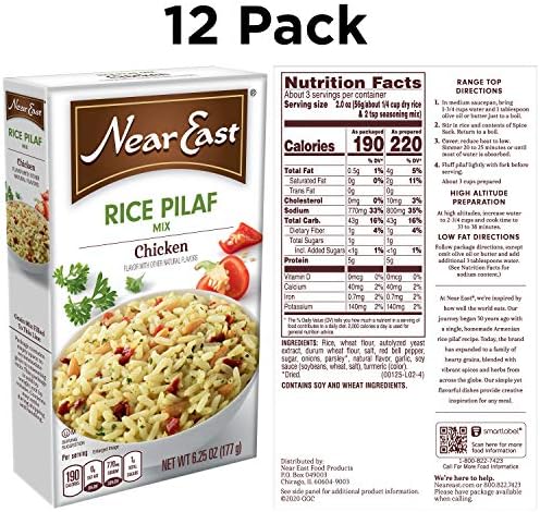 Near East Rice Pilaf Mix, Chicken, 6.25oz Boxes (12 Pack)