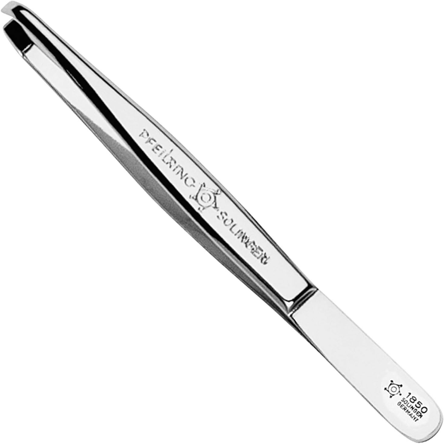 Pfeilring Germany professional Eyebrow Tweezers, Notched Tips, Nickel Plated
