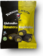2x150g Porvoon Lakritsi liquorice with banana flavored filling glutenfree and vegan candy bags