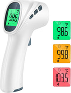 Touchless Thermometer for Adults, Digital Infrared Thermometer Gun with Fever Alarm, Forehead and Object 2 in 1 Mode, Fast Accurate Results (Gray)