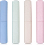 Hooqict 4 Pack Travel Toothbrush Case Portable Travel Toothbrush Holder Plastic Toothbrush Container Protector Cover Case for Traveling, Bathroom, Camping, Home, School, Business