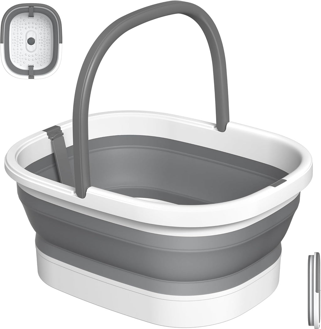 Nekteck Foot Soaking Tub Collapsible Bucket for Foot Bath Soak Tub, Foot Basin Foot Soaker with 138 Acupressure Nodes and Pumice Stone for Feet Massager Pedicure Foot Spa, Gifts for Men Women Dad Mom