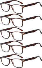 Eyekepper Ultrathin Flex Frame 5-pack 80's Reading Glasses Tortoise +0.5