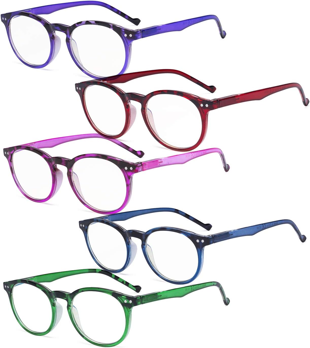 Eyekepper Oval Spring Hinges Ladies Reading Glasses +1.00 Tortoise Frame Round Reader Eyeglasses for Women Reading