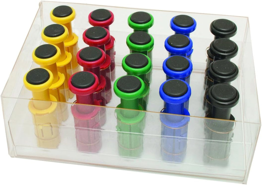 CanDo 10-3758 Digi-Flex Multi 20 Additional Finger Button with Box, Yellow/Red/Green/Blue/Black