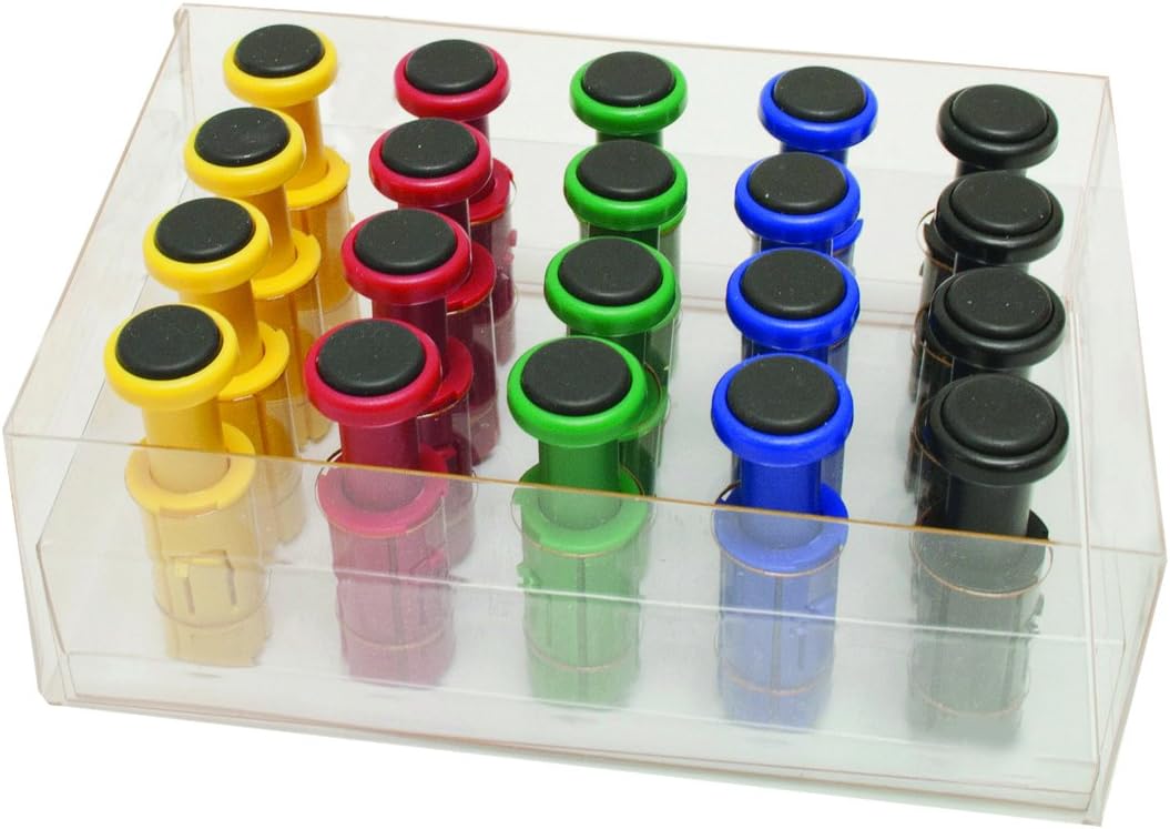 CanDo 10-3758 Digi-Flex Multi 20 Additional Finger Button with Box, Yellow/Red/Green/Blue/Black