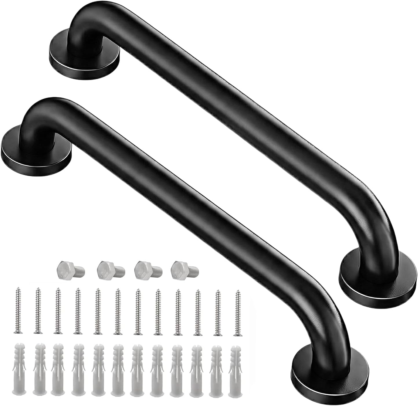 Safety Handle Bar Iron Outdoor Deck Rail Banister Bath Shower Indoor & Outdoor Deck Hand Rail 500LBS Load Capacity Wall Mount Stainless Steel 2 Pack