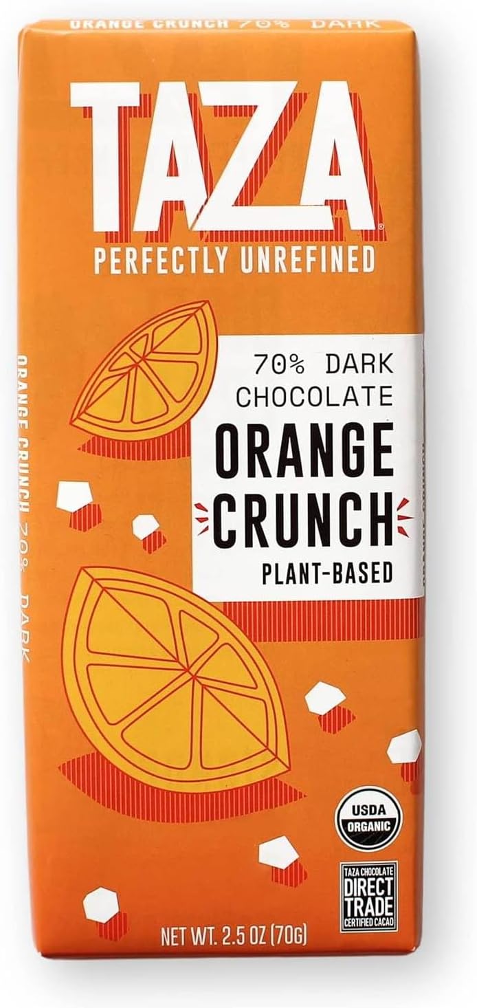 Taza Chocolate 70% Dark Orange Crunch Bar