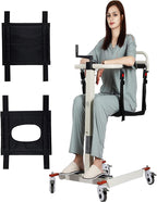 Patient Lift Transfer Chair, Transfer Lift Chair for Disabled, Portable Car Transfer Lift Bed to Wheelchair Transfer Devices, Transfer Chair for Elderly and Disabled (Basic Backrest)