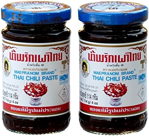 Mae Pranom Thai Chili Paste Nam Prik Pao 4 Ounce (Pack of 2)