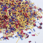 Sentovac Edible Dried Flower Petal Blend Calendula Blue Cornflower and Rose Petals Mix All Natural Food-grade Dried Spring Flower Sprinkles for Baking Cake Decoration Cocktail Desserts 20g/0.7oz