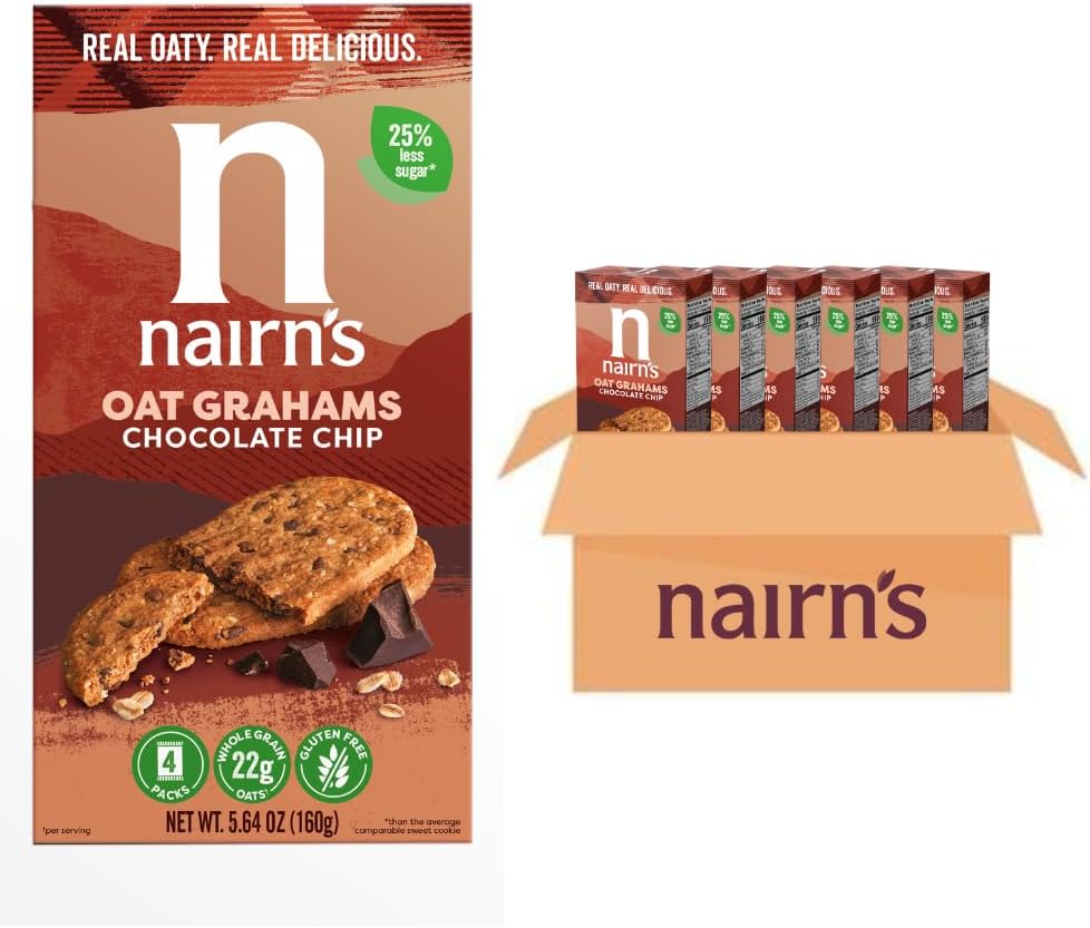 Nairn's Gluten Free Chocolate Chip Oat grahams, 5.64oz, Pack of 6