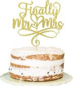 Finally Mr&Mrs Wedding Cake Topper-Fun Mr and Mrs Cake Decorations,Elegant Cake Topper For Wedding Anniversary, Romantic Wedding Party Decorative Cake Toppers