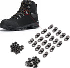 Jeanoko 20pcs/set Boot Lace Hooks Kit Boot Hooks Lace Fittings With Rivets for Repair Camp Hike Climb Accessories
