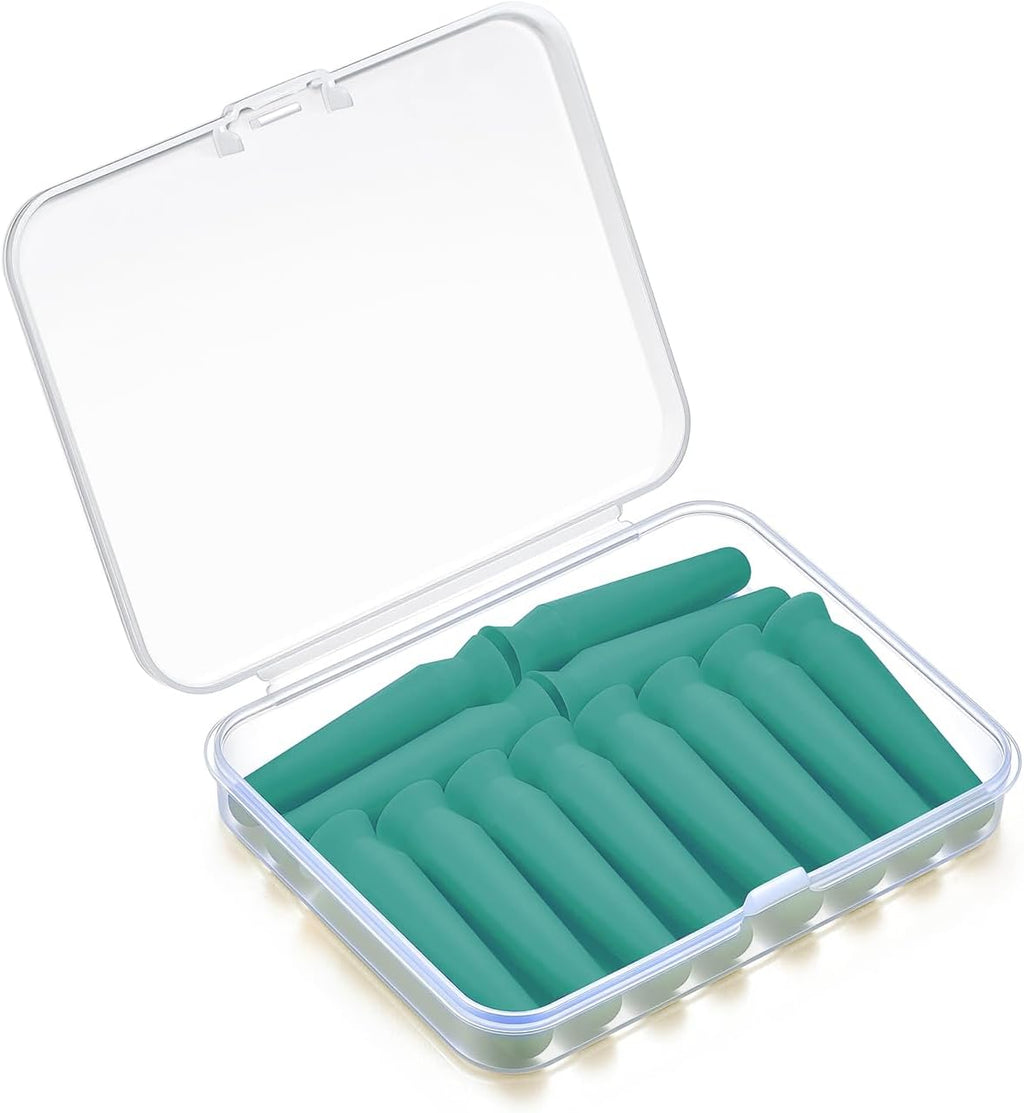 [12 Pack] Scleral Lens Inserter & Remover Tool – Ventless Silicone Contact Lens Applicator for Hard, RGP & Prosthetic Eyes – Easy-Squeeze Suction Plunger with Travel Case for Safe, Hygienic Use