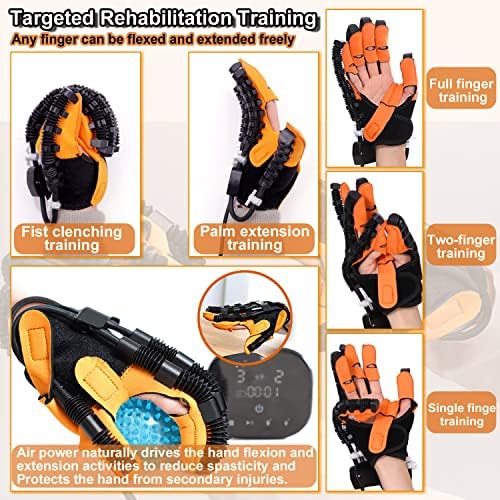 Rehabilitation Robot Gloves, Smart Rechargeable Strengthen Rehabilitation Gloves Stroke Hemiplegia Hand Splint Finger Orthosis, for Hand Function Recovery,Right hand,M