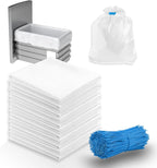 Miumoon 30-pack Trash Compactor Bags with Pre-punched Holes for Attaching, 2.6 mils Heavy Duty Trash Compactor Bags, Fits 15-inch Rectangular Drawer Compactors, Twist Ties Included, White