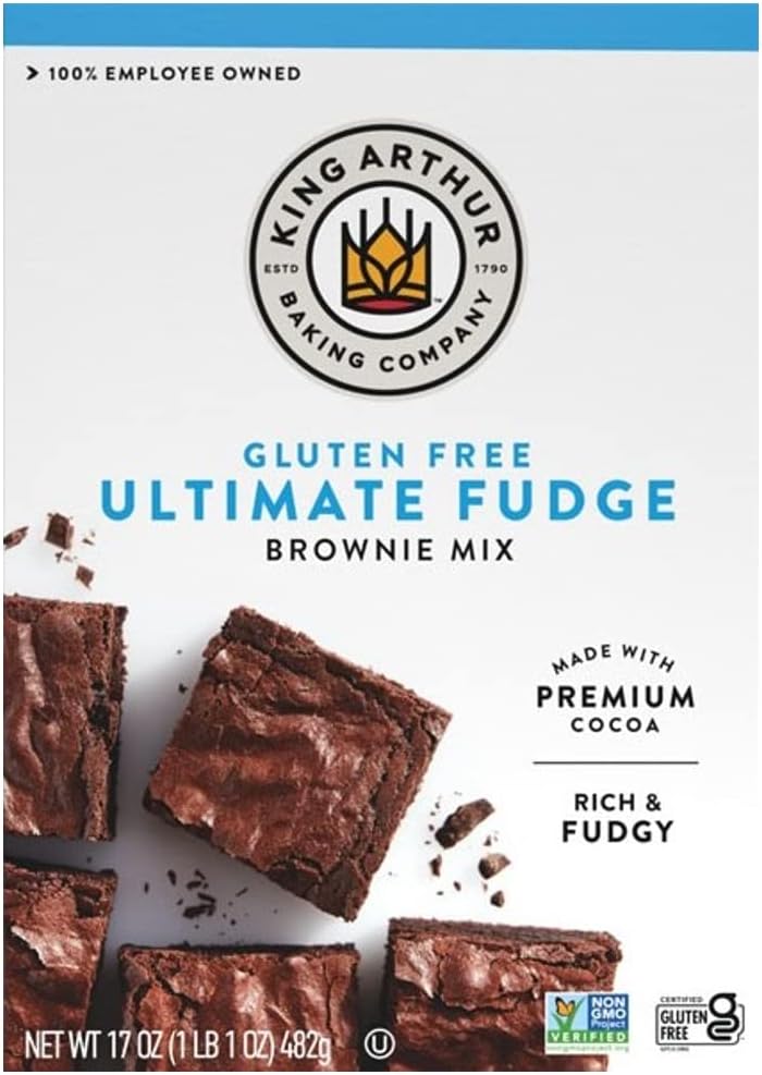 King Arthur Gluten-Free Fudge Brownie Mix, Certified Gluten-Free, Non-GMO Project Verified, Certified Kosher, 17 Oz