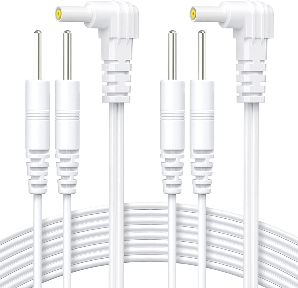 AUVON Durable Lead Wires for TENS EMS Units (2 Packs), Standard Leads with 40,000+ Bend Lifespan (10X Durability), Compatible with Electric Muscle Stimulators in 2.35mm Plug and 2mm Pin Electrodes