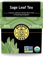 Buddha Teas - Organic Sage Leaf Tea - Herbal Tea - With Vitamins & Minerals - Clean Ingredients - Caffeine Free - OU Kosher - 18 Bleach-Free Tea Bags (Pack of 1)