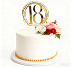 1 PCS Happy 18th Birthday Cake Topper, Acrylic Gold Number 18 Cake Decoration,Cheers to 18 Years Birthday Cake Pick 18 Fabulous 18th Anniversary Party Decorations Supplies (Gold)