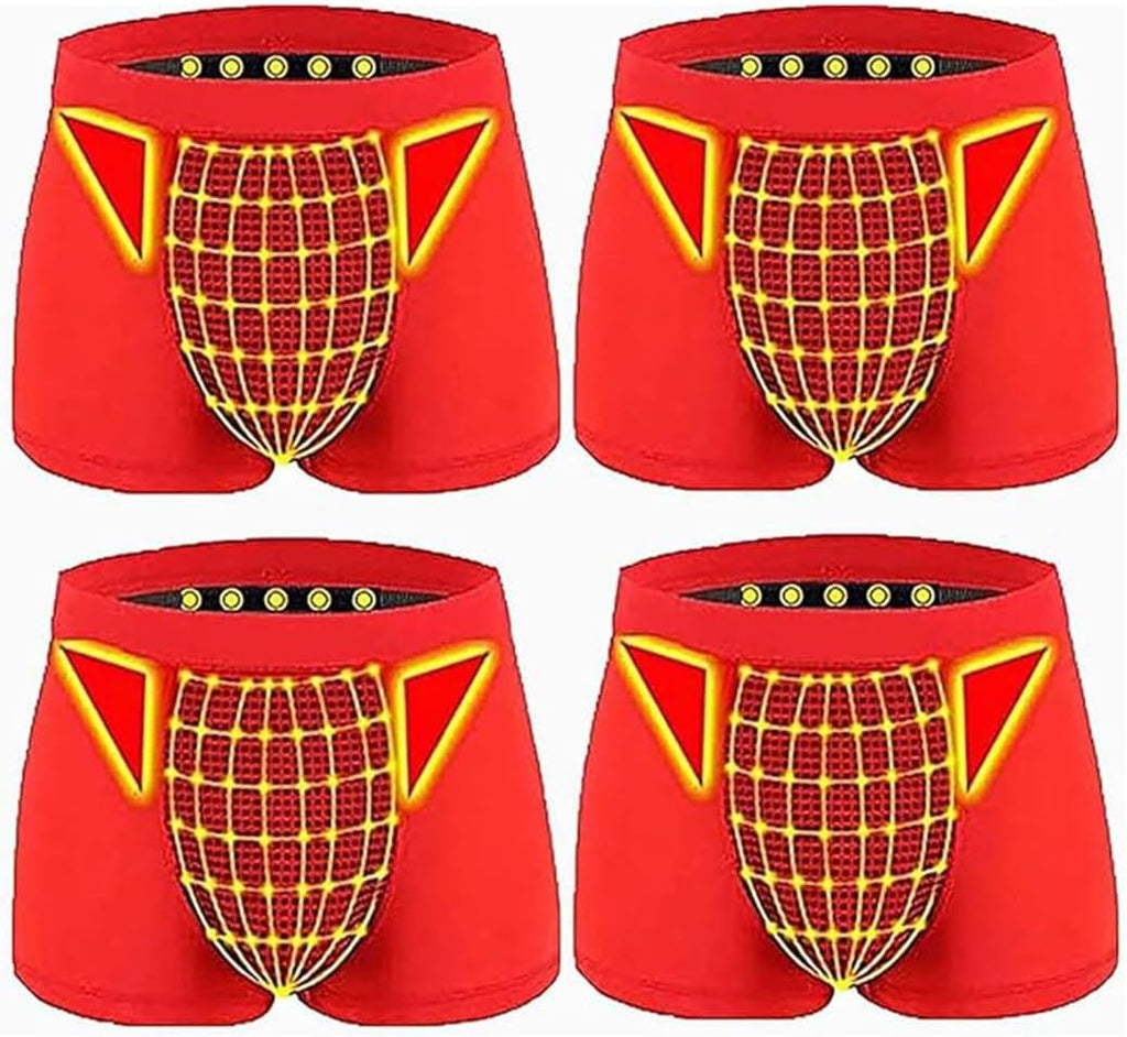 4pcs Magnetic Therapy Energetic Mens Boxer Briefs Enlargement Underwear Tourmaline Prostate Panties Rapid Growth