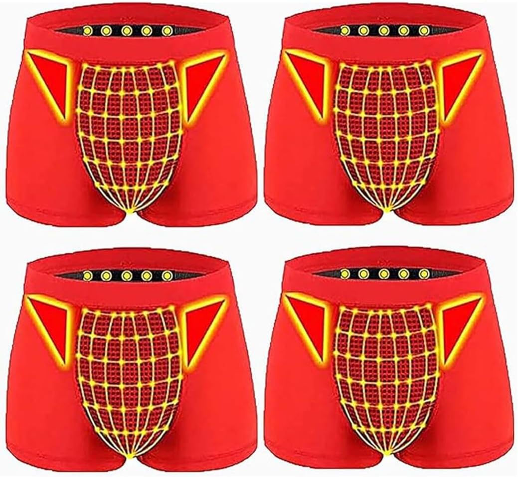 4pcs Magnetic Therapy Energetic Mens Boxer Briefs Enlargement Underwear Tourmaline Prostate Panties Rapid Growth