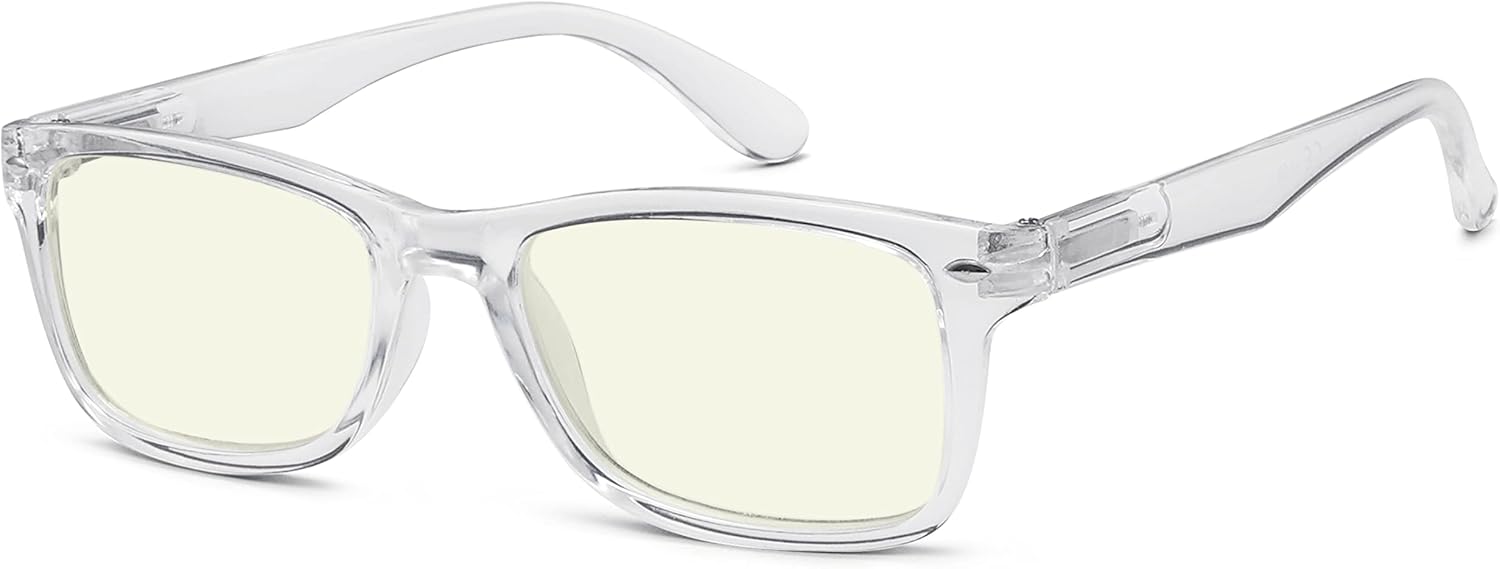 Eyekepper Blue Light Filter Reading Glasses - Reduce Eye Strain Computer Readers - Transparent Frame,+3.0