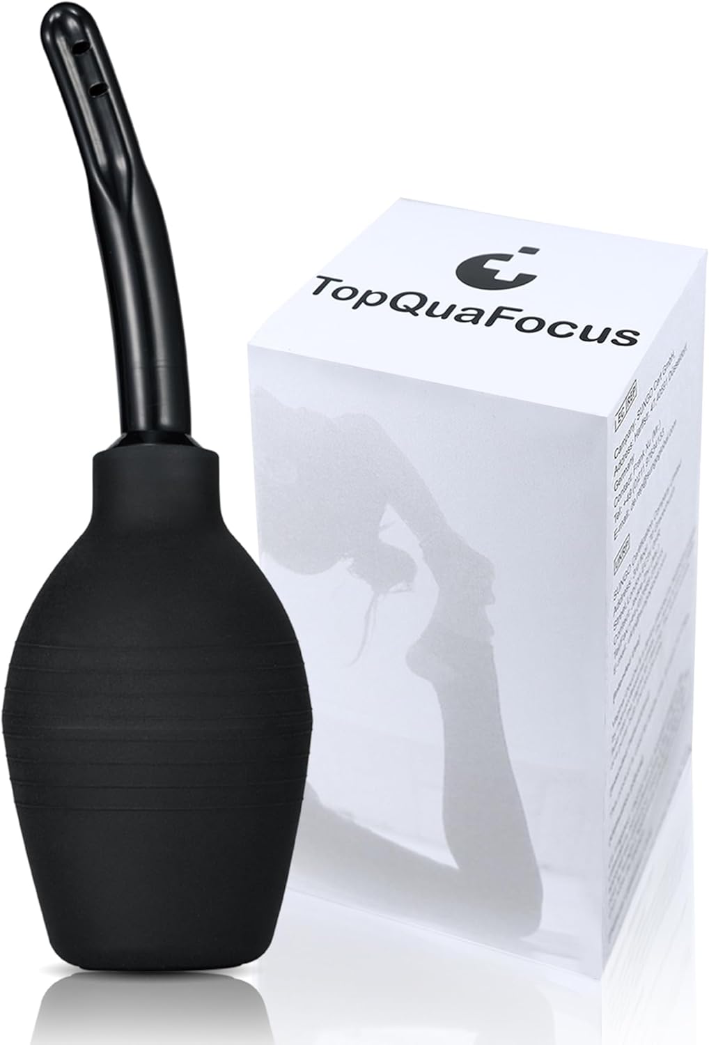 TopQuaFocus 10oz Enema Bulb Anal Douche Bulb for Men or Women 4.8' Tip Vaginal Douche Cleaner(Black)